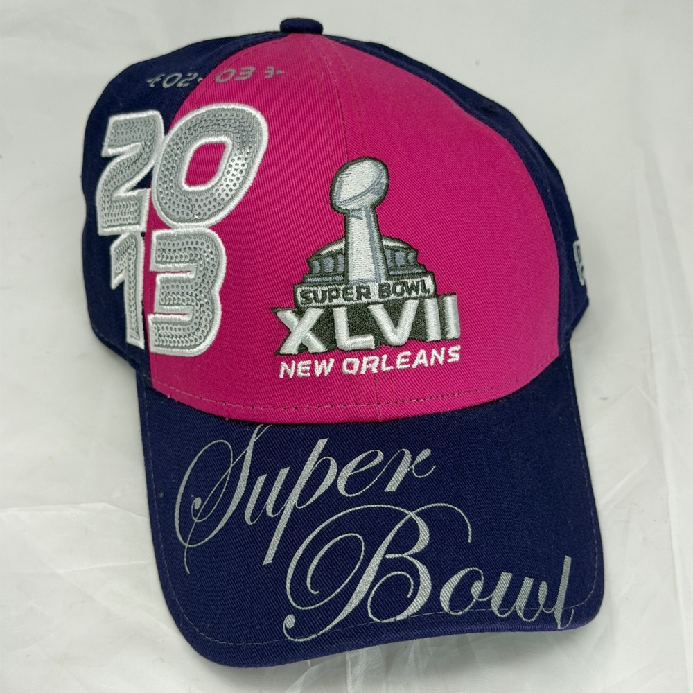 New Era Super Bowl XLVII 2013 New Orleans Womens 9FORTY Adjustable Hat Pink